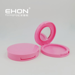 Factory Round Cosmetic <b>Compact</b> Case with <b>Mirror</b> Portable Makeup Container Empty Blush Powder Box ABS Packaging - Product Image 5