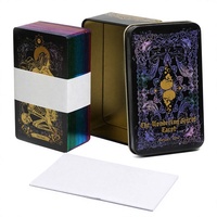Cartes de tarot en feuille d'or, boîte en métal, jeu de cartes, design personnalisé, emballage cadeau pour fête et divination