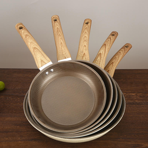 Padella Antiaderente con Manico Effetto Legno, Padella in Granito Bianco Compatibile con Fornelli a Induzione e Gas, Utensile da Cucina - Product Image 2