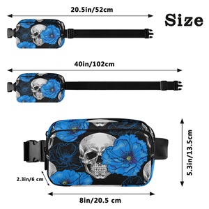 Riñonera Deportiva para Viajes y Senderismo, con Estampado de Calavera, para Hombre, para Teléfono Móvil - Product Image 2