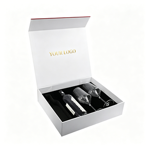High Quality Foldable Magnetic Wine Box Luxury Rigid <b>Paper</b> Packaging Custom Printed for Champagne <b>Red</b> Wine Spirits - Product Image 1