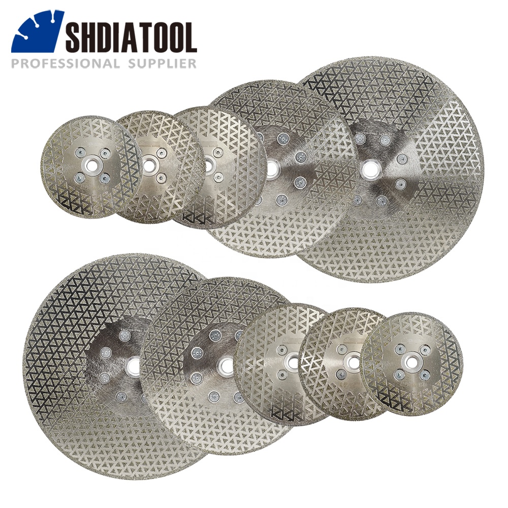 SHDIATOOL 115MM-230MM ग्रेनाइट संगमरमर काटने के लिए दोनों तरफ लेपित इलेक्ट्रोप्लेटेड डायमंड डिस्क ग्रेनाइट सॉ ब्लेड