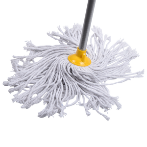 Fregona de algodón para limpieza del hogar, palo de madera de 120 cm de longitud con accesorios de plástico - Product Image 3
