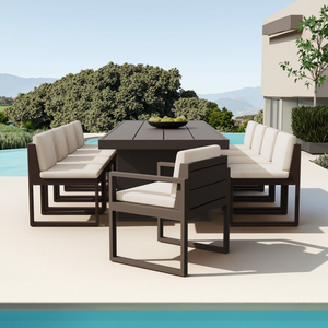 Moderno di lusso 12 posti mobili <span class=keywords><strong>da</strong></span> giardino in alluminio <span class=keywords><strong>esterno</strong></span> Patio <span class=keywords><strong>Set</strong></span> tavolo <span class=keywords><strong>da</strong></span> pranzo sedia <span class=keywords><strong>Set</strong></span> per parco <span class=keywords><strong>esterno</strong></span> Villa giardino - Product Image 3