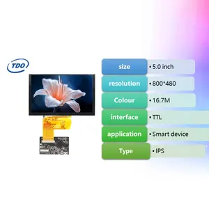 TDO 5.0英寸800*480 IPS人机界面UART串行薄膜晶体管液晶显示模块，适用于带TTL接口的Arduino/STM/ESP