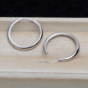 Pendientes de Plata S925, Acabado Mate Grande, Hebillas para Orejas Listas para Usar, Accesorios de Bricolaje, Moda 4793 - Product Image 4