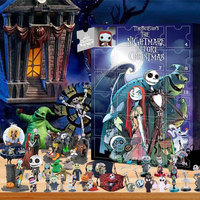 Calendrier de l'Avent Halloween 24 grilles personnalisé Cauchemar avant Noël Mini poupée boîte aveugle jouets cadeaux calendrier de l'Avent