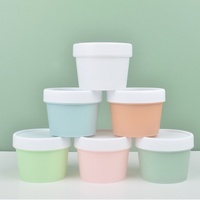 Pot de crème corporelle vide de 100 ml, coloré, avec couvercle blanc, de forme ronde, pour soins de la peau, lait corporel, gel d'aloe vera, pots en plastique PP, bouteilles de crème glacée