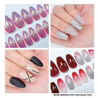 Faux-ongles à pression de Ballet, produit de manucure populaire, pour couverture complète, extensions artificielles, cercueil, rose, Ombre, avec diamant, nouvelle collection