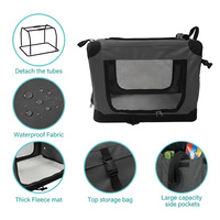 Cage souple pour animaux de compagnie, cadre en acier, fermeture à glissière, solide, durable, résistante à l'eau, pliable, portable, pour le camping en plein air, pour chiens et chats