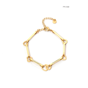 PXK-0393 สร้อยข้อมือแฟชั่นแบบโซ่และแบบเชื่อมต่อ เครื่องประดับที่หรูหราและมีสไตล์สำหรับผู้ชายและผู้หญิง - Product Image 2