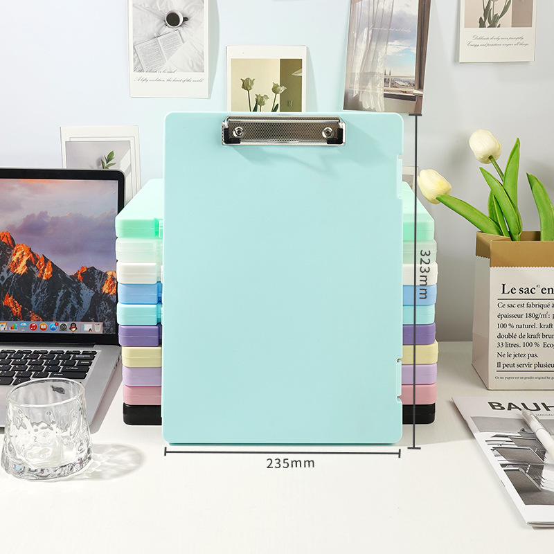 A4 storage box with clipboard [light blue]