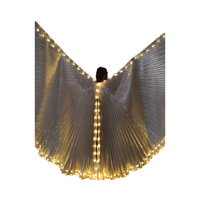 Nouveaux accessoires de scène lumineux LED dorés et argentés à ailes séparées pour la danse du ventre, vêtements de danseuse pour femmes adultes, 100% polyester