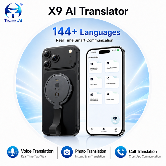 TeWeekAI X9 Mini AI Translator Device 146 Languages Real-Time Voice Photo OCR Offline/Online Portable Wi-Fi Travel Business