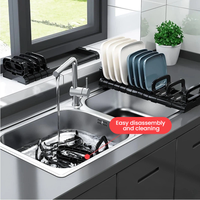 Égouttoir à vaisselle réglable en PP pour armoire de cuisine, organisateur de rangement pour bols et assiettes, vente en gros