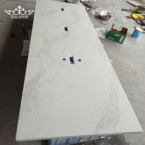 Goldtop Stone <b>White</b> Basecolor Polished Finish 5046 Calacatta Nuvo Quartz Countertops for Luxury Apartment Hotel Project - Product Image 1