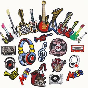 Wholesale Eco-Friendly Music Style Repair Iron Heat Press Embroidered Applique <b>Patch</b> Press-On Musical Instrument <b>Patches</b> - Product Image 1