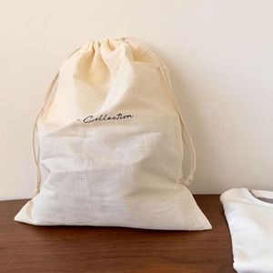 Personalized <b>Drawstring</b> Cotton Bags Eco Friendly Packaging <b>Pouch</b> With Custom Logo Printing - Product Image 6