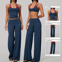 Soutien-gorge de sport deux-en-un personnalisé avec logo pour femme, double couche, en tissu nylon brossé, pour entraînement et yoga, vêtements de fitness et de yoga OEM/ODM
