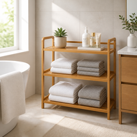 Étagère utilitaire minimaliste multifonctionnelle résistante à l'eau à trois niveaux, gain de place, organiseur de serviettes, salle de bain, salon