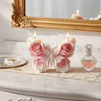 N-099 Lilin Aroma Bunga Mawar Kupu-kupu Dekorasi Gipsum Bunga DIY Lilin Aromaterapi Lilin Kedelai Tanpa Asap Perlengkapan Pembuatan
