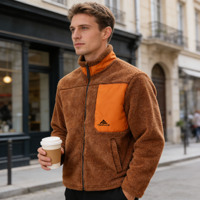 OEM 2026 Modische Outdoor-Activewear für Herren, Dickes Polartec Sherpa-Fleece, Umweltfreundlich, Winddicht, Atmungsaktiv, Stehkragen, Winter