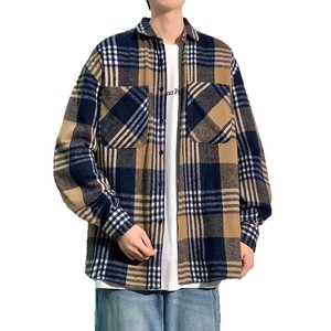 Camisa a cuadros de manga larga para hombre, de franela, informal, con botones, estilo pullover, mezcla de algodón, para otoño e invierno. - Product Image 1