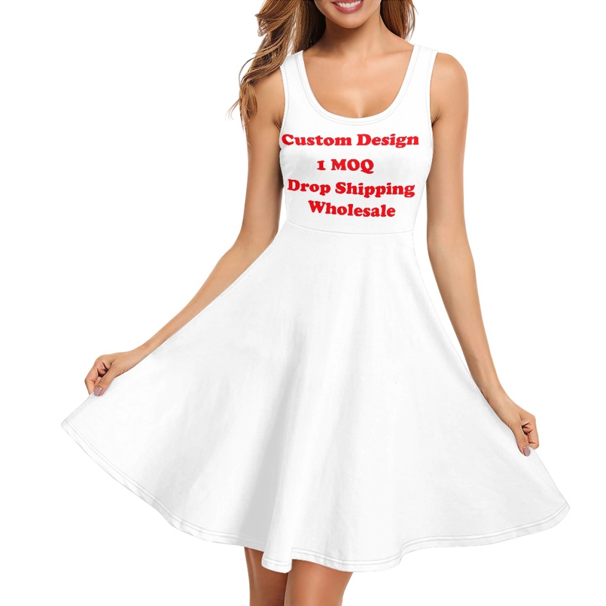 Custom High Quality Casual Elegant Women Tank Dresses Print on Demand Wide  Shoulder Straps Lady Mini Dress Daily Wear Skirts| Alibaba.com