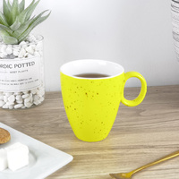 Tasse à café ou thé en céramique, jaune mat, avec logo unique imprimé sur mesure, nouvelle collection de 10 pièces