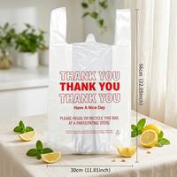 Sacs gilet entièrement personnalisables, jetables, thermoscellables, transparents, avec impression offset pour petites entreprises, supermarchés et épiceries