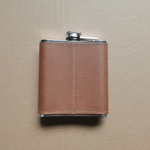 Kan Laserlogo Heupkolven Zijn 6Oz Lederen Roestvrijstalen Heupfles Met Wikkellederen Hoes - Product Image 3