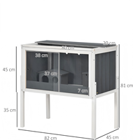 Cage surélevée en bois pour hamster, nichoir pour petits animaux avec grand panneau de vue avant, cachette intégrée, support surélevé pour habitat animalier