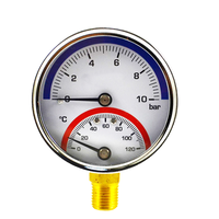High Quality BECO YW60A Floor Heating Thermostat Temperature Pressure Gauge Thermomanometer 10bar/120 Range Black Steel Brass