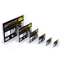 Support de carte de visite vertical A4 transparent personnalisable pour affichage sur bureau