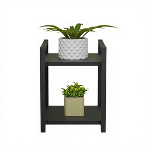 Support à plantes en métal à 2 niveaux, design minimaliste, revêtement poudré, support pour plantes vertes d'intérieur, étagère de bureau - Product Image 1