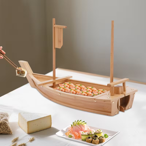 Grand plateau de service en bambou pour sushis, bateau en bambou de 60 <span class=keywords><strong>cm</strong></span> pour restaurant japonais de sushis - Product Image 2