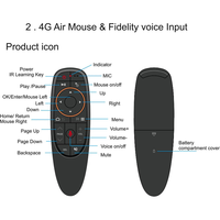 G10S 2.4G Wireless Air Mouse Voice Remote dengan Giroskop untuk Android TV Box, Smart TV, Windows PC, Laptop