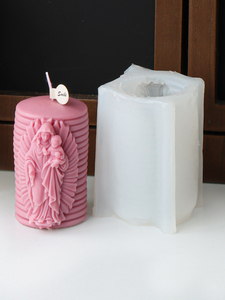 Moule en silicone pour bougie cylindrique, motif Déesse, Mère Chrétienne, <span class=keywords><strong>Vierge</strong></span> avec bébé, Naissance <span class=keywords><strong>de</strong></span> Jésus, Nativité - Product Image 3