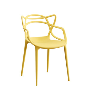 Chaise de salle à manger en plastique avec dossier, design <span class=keywords><strong>oreilles</strong></span> de chat, polyvalente pour intérieur et extérieur, pour salon résidentiel et usage extérieur - Product Image 6
