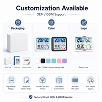 Thermomètre hygromètre numérique avec horloge, grand écran LCD, moniteur de température et d'humidité ambiante avec indicateur de confort pour chambre de bébé, OEM