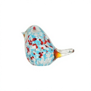 Figurine d'oiseau en verre soufflé à la main, sculpture animale artisanale, ornement décoratif pour l'entrée de la maison, cadeau - Product Image 4
