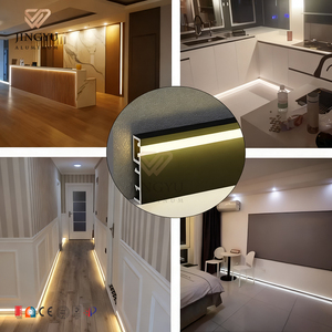 आधुनिक डिजाइन फर्श अंडरलेमेंट एल्यूमीनियम स्कर्ट बोर्ड धातु गोल्ड ब्लैक सिल्वर बेबोर्ड अनुकूलित - Product Image 4