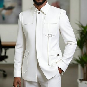 Trajes Negros de Lujo para Hombre, Corte Slim, Solapa Mao, Traje de 2 Piezas (Chaqueta y Pantalón), Conjuntos Completos Personalizables - Product Image 6