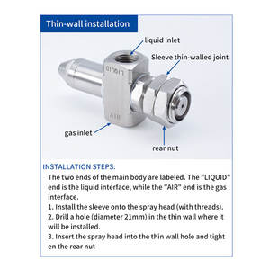 หัวฉีดพ่นละอองละเอียดแบบปรับแรงดันได้ 1/4 นิ้ว สำหรับพ่นละอองน้ำและแก๊ส แบบผสมสองของเหลว รุ่นใหม่ - Product Image 6
