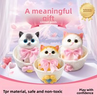 Balle anti-stress réaliste en forme de chat, jouet sensoriel à rebond lent, adorable chaton, cadeau pour adulte, doux, sûr et non toxique