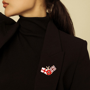 Lest We Forget Red Poppy Flower Enamel Pin <strong>Brooches</strong> Soldier Veteran <strong>UK</strong> Commemorate Remembrance Day for Backpack Bag Jewelry - Product Image 6