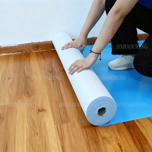 Tùy chỉnh màu xanh xám <span class=keywords><strong>LDPE</strong></span> tráng Polyester bạt cảm thấy giá thấp có thể in dầu bọc bảo vệ bề mặt cuộn cho các sự kiện sơn - Product Image 2