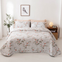 AOYATEX Ensemble de draps de couette en microfibre imprimé de fleurs de printemps