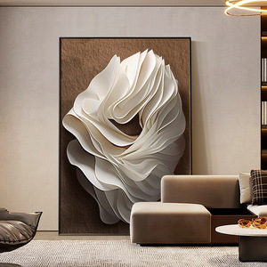 Cuadro Abstracto al Óleo sobre Lienzo con Marco Negro Rectangular, Decoración Moderna para Sala de Estar, Pintura de Alta Gama para Entrada - Product Image 3