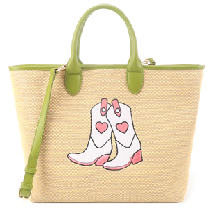 Bolso de Mano de Viaje de Verano para Mujer, Tejido de Paja con Tela de Cuero PU Personalizada, Bolso de Playa con Logotipo Bordado Trenzado - Product Image 1